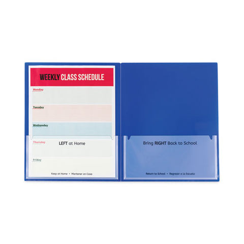 Classroom Connector Folders, 11 X 8.5, Blue, 25/box