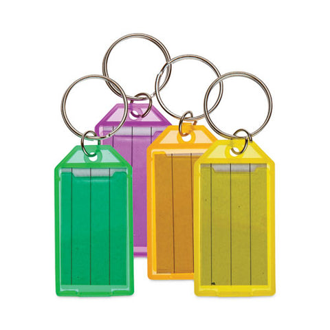 Key Tags, Green/orange/purple/yellow, 4/pack, 12 Packs/carton