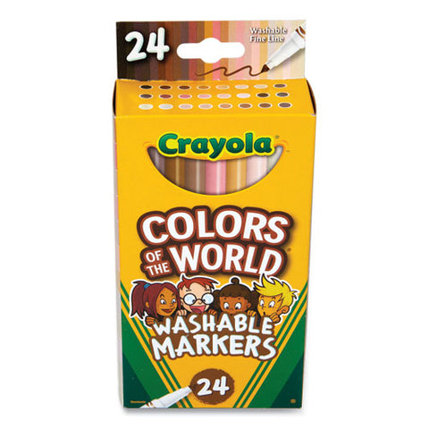 Colors Of The World Washable Markers, Fine Bullet Tip, Assorted Colors, 24/pack