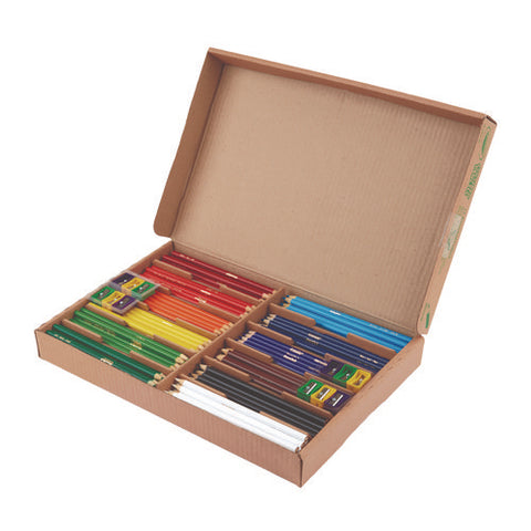 Color Pencil Classpack Set With (240) Pencils And (12) Pencil Sharpeners, Assorted Lead And Barrel Colors, 240/pack