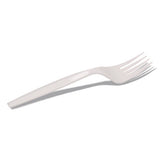 Mediumweight Polypropylene Cutlery, Individually Wrapped, Fork, Plastic, White, 1,000/carton