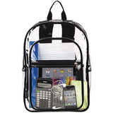 Clear With Color Trim Backpack, 11.5" X 5" X 16.5", Clear/black