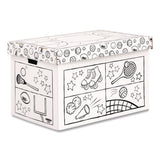 At Play Color In Toy Box, Animal Design, 1 Section, 5.25 Cu Ft, 28" X 18" X 18", White/black