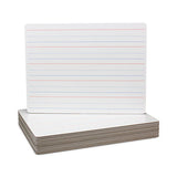 Magnetic Two-sided Red And Blue Ruled Dry Erase Board, 12 X 9, Ruled White Front/unruled White Back, 12/pack