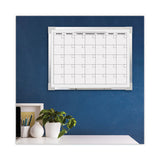 Framed Calendar Dry Erase Board, 24 X 18, White Surface, Silver Aluminum Frame