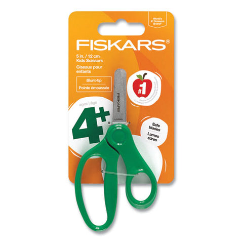 Kids Scissors, Rounded Tip, 5" Long, 1.75" Cut Length, Straight Handles, Randomly Assorted Colors