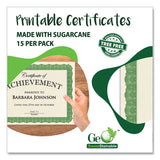 Award Certificates, 8.5 X 11, Natural With Green Braided Border, 15/pack