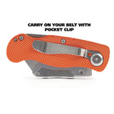 Quick Change Lock Back Utility Knife, 3.5" Aluminum Handle, Orange