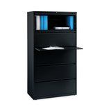 Lateral File Cabinet, 5 Letter/legal/a4-size File Drawers, Black, 36 X 18.62 X 67.62