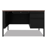 Teachers Pedestal Desks, One Right-hand Pedestal: Box/file Drawers, 48" X 30" X 29.5", Walnut/black