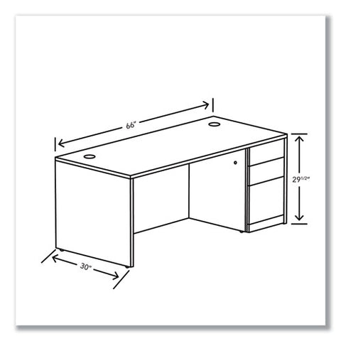 10500 Series Single Pedestal Desk, Right Pedestal: Box/box/file, 66" X 30" X 29.5", Pinnacle