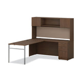 Mod Desk Hutch, 3 Compartments, 72w X 14d X 39.75h, Sepia Walnut