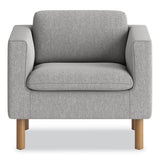 Parkwyn Series Club Chair, 33" X 26.75" X 29", Gray Seat, Gray Back, Oak Base