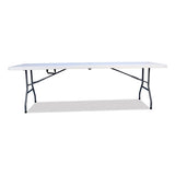 Bifold Resin Folding Table, Rectangular, 94.5" X 29.9" X 30", White Granite Top, Gray Base/legs, 2/pack