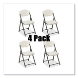 Rough N Ready Commercial Folding Chair, Supports Up To 350lb, 18" Seat Height, Platinum Granite Seat/back, Black Base, 4/pack