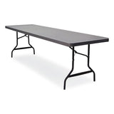 Indestructable Commercial Folding Table, Rectangular, 96" X 30" X 29", Charcoal Top, Charcoal Base/legs