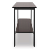 Officeworks One-shelf Utility Table, Rectangular, 47.25" X 17.7" X 29.5", Walnut Top, Black Base/legs