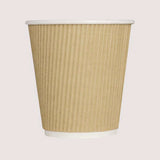 Ripple Hot Cups, 10 Oz, Kraft/white, 500/carton