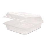 Polypropylene Plastic Hinged Container, 9.35 X 9.22 X 3.17, Clear, Plastic, 50/pack, 4 Packs/carton