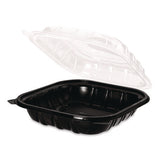 Polypropylene Plastic Hinged Container, 9 X 9 X 3, Black/clear, Plastic, 50/pack, 3 Packs/carton