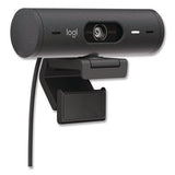 Brio 505 Plug And Play Webcam, 1920 X 1080 Pixels, 4 Megapixels, Graphite