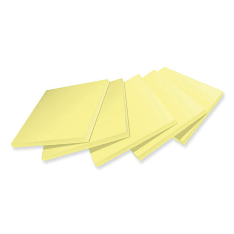 100% Recycled Paper Super Sticky Notes, 3" X 3", Canary Yellow, 70 Sheets/pad, 5 Pads/pack