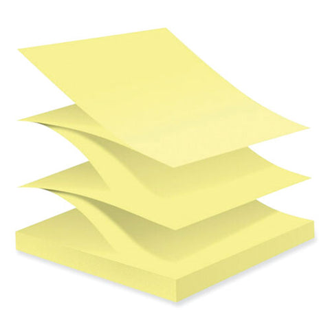 100% Recycled Paper Super Sticky Notes, 3" X 3", Canary Yellow, 70 Sheets/pad, 6 Pads/pack