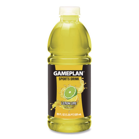 Gameplan Sports Drink, Lemon Lime, 20 Oz Bottle, 24/carton