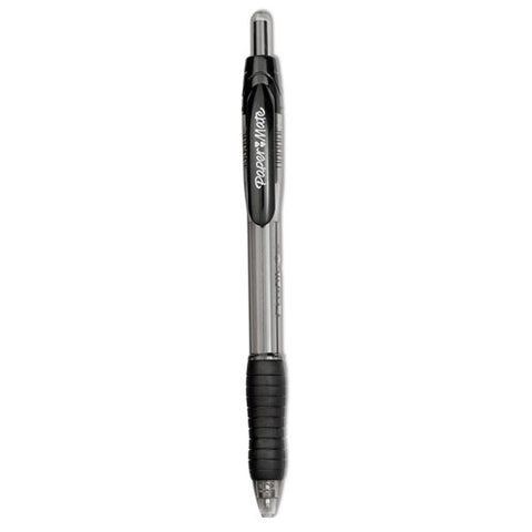 Profile Ballpoint Pen, Retractable, Bold 1.4 Mm, Black Ink, Translucent Black Barrel, Dozen