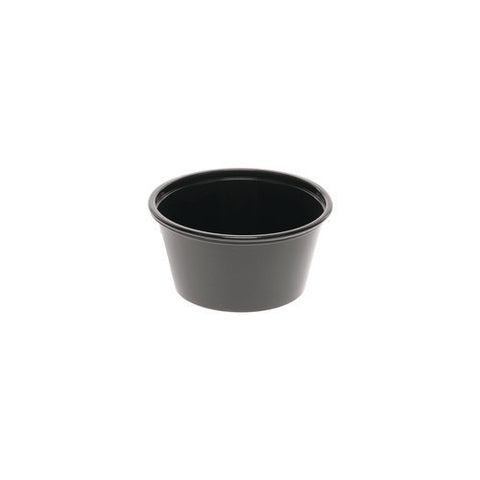 Plastic Portion Cup, 2 Oz., Black, 2,400/carton