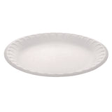 Placesetter Satin Non-laminated Foam Dinnerware, Plate, 9" Dia, White, 500/carton