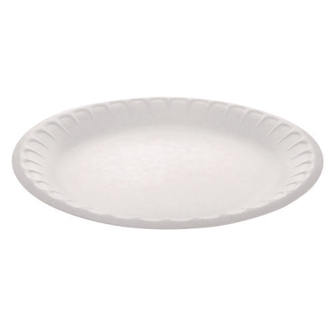 Placesetter Satin Non-laminated Foam Dinnerware, Plate, 9" Dia, White, 500/carton