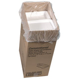 Conventional Foam Hinged Lid Container, Very Shallow, 9 X 6.5 X 1, White, 150/carton