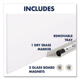 Invisamount Vertical Magnetic Glass Dry-erase Boards, 28 X 50, White Surface