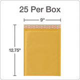 Kraft Bubble Mailers, Barrier Bubble Cushion, Redi-seal Adhesive Closure, 8.25 X 11, Brown Kraft, 25/pack