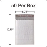 Poly Bubble Mailers, #0, Barrier Bubble Cushion, Redi-seal Adhesive Closure, 6 X 9, White, 25/pack