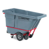 Brute Duratilt Frame Tilt Truck, Standard Duty, 0.5 Cu Yd, 850 Lb Capacity, Rotomolded Resin/leakproof Polyethylene, Gray