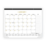 Gold Collection Monthly Desk Pad Calendar, 22 X 17, White Sheets, Black Headband, Clear Corners, 12-month (jan To Dec): 2024