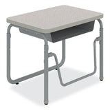 Alphabetter 2.0 Height-adjustable Student Desk With Pendulum Bar, 27.75" X 19.75" X 22" To 30", Pebble Gray