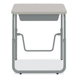 Alphabetter 2.0 Height-adjustable Student Desk With Pendulum Bar, 27.75" X 19.75" X 22" To 30", Pebble Gray