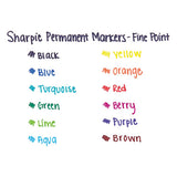 Fine Tip Permanent Marker, Fine Bullet Tip, Red, Dozen