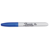 Fine Tip Permanent Marker, Fine Bullet Tip, Blue, Dozen