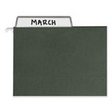 100% Recycled Hanging File Folders With Protab Kit, Letter Size, 1/3-cut, Standard Green