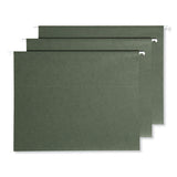 100% Recycled Hanging File Folders With Protab Kit, Letter Size, 1/3-cut, Standard Green