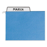 Colored Hanging File Folders With Protab Kit, Letter Size, 1/3-cut, Blue