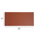 Vegan Leather Desk Pads, 36" X 17", Brown