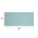 Vegan Leather Desk Pads, 36" X 17", Light Blue