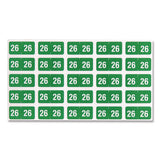 Yearly End Tab File Folder Labels, 0.5 X 1, Green, 25/sheet, 10 Sheets/pack