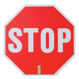 Handheld Stop Sign, 18" Red/white Face, White Graphics