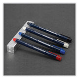 Wax-based Marking Pencil, 4.4 Mm, Red Wax, Navy Blue Barrel, 10/box